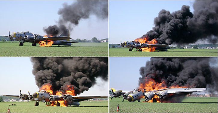 Model Airplane News - RC Airplane News | WW II B-17 crash-lands in Oswego, Illinois