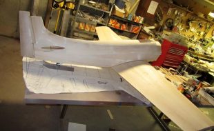 Model Airplane Douglas Skyraider  Part 12, Attaching the wing to the Fuselage