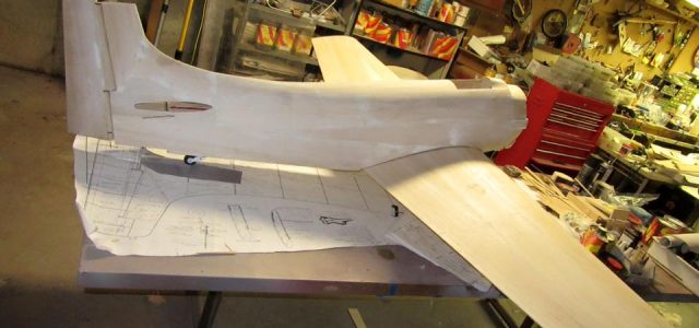 Model Airplane Douglas Skyraider  Part 12, Attaching the wing to the Fuselage