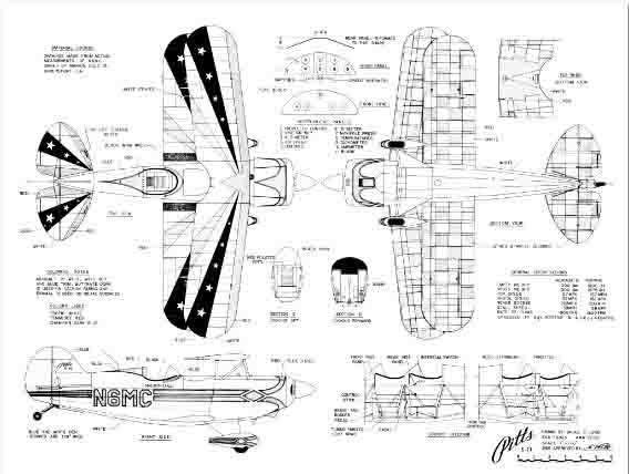 Model Airplane News - RC Airplane News | New for Premium Members — Pitts S2A Downloadable 3-Views