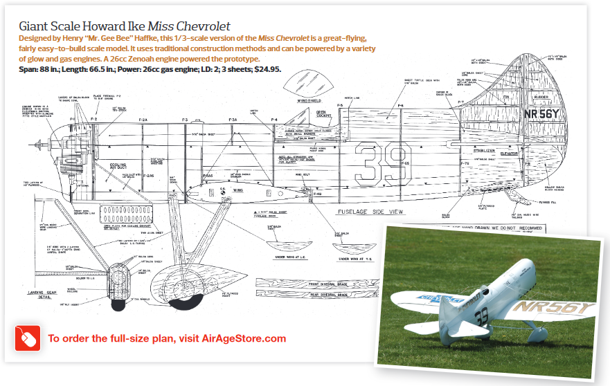 Model Airplane News - RC Airplane News | Giant-Scale Howard Ike Miss Chevrolet